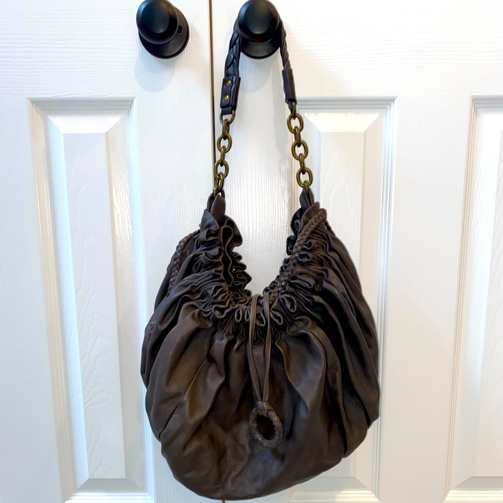 BCBG MAX AZRIA ‘ERICA’ LEATHER SHOULDER BAG